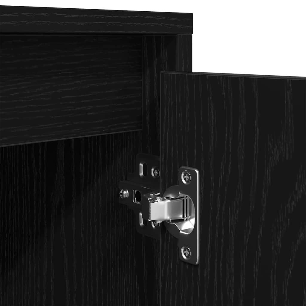 TV Cabinet with LED Lights Black Oak 100x41x50 cm