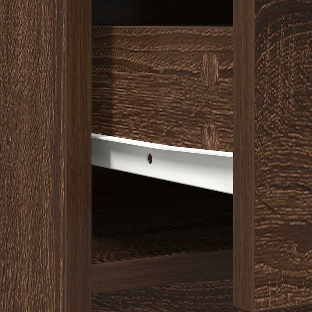 Sideboard with Drawers and Doors Brown Oak 73x31x90 cm