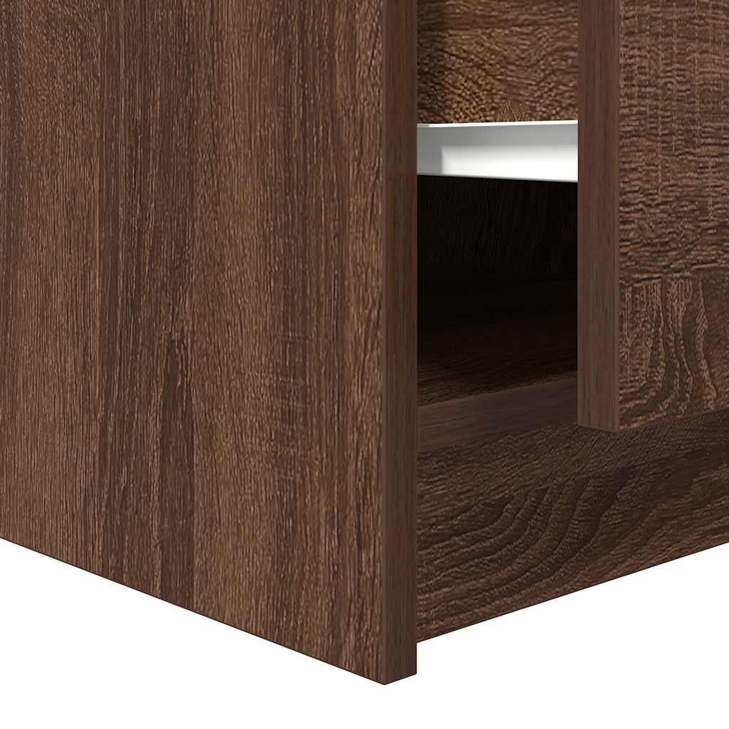 Coffee Table with Drawers Brown Oak 70.5x70x40 cm