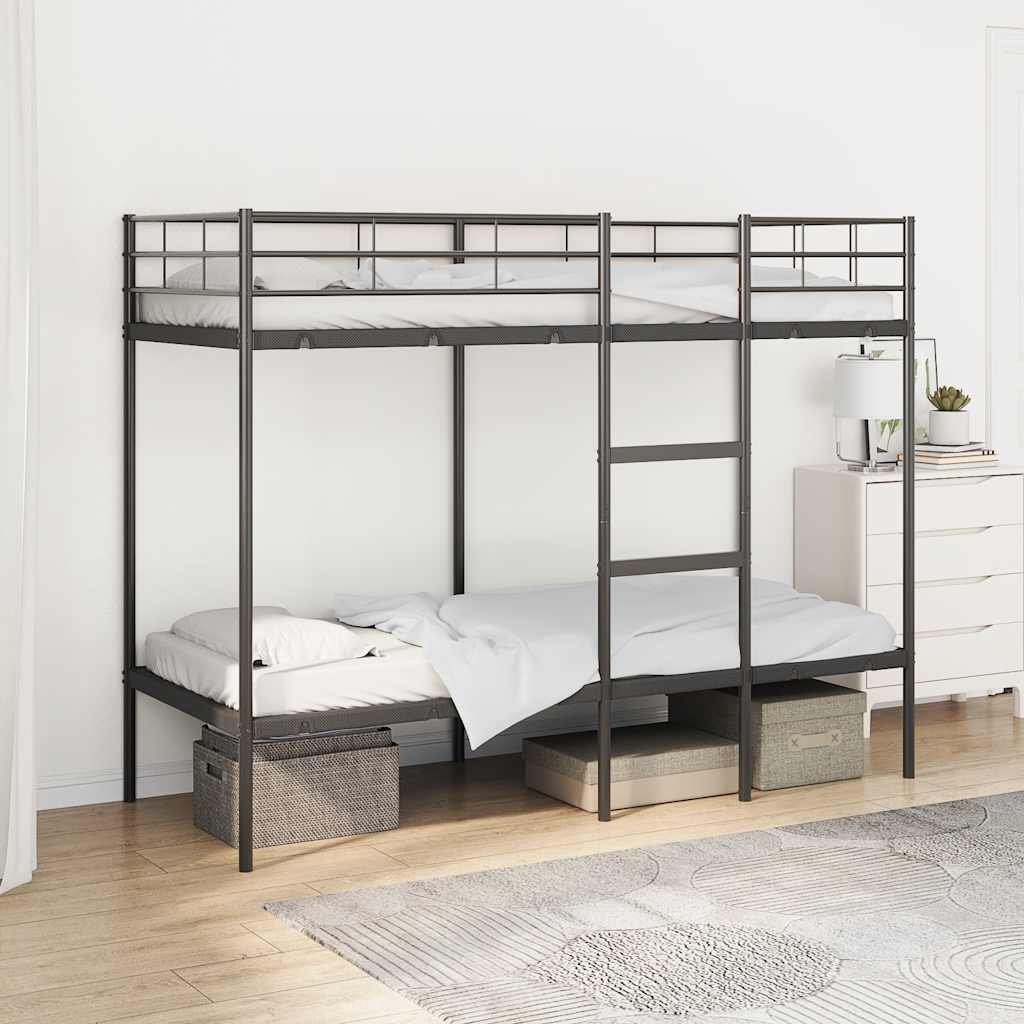 Bunk Bed without Mattress Black 80x200 cm Steel
