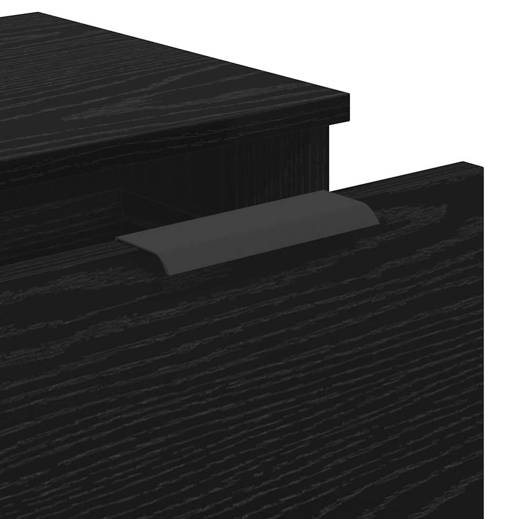 Sideboard 3 pcs Black oak 121 x 30 x 70 cm Engineered wood