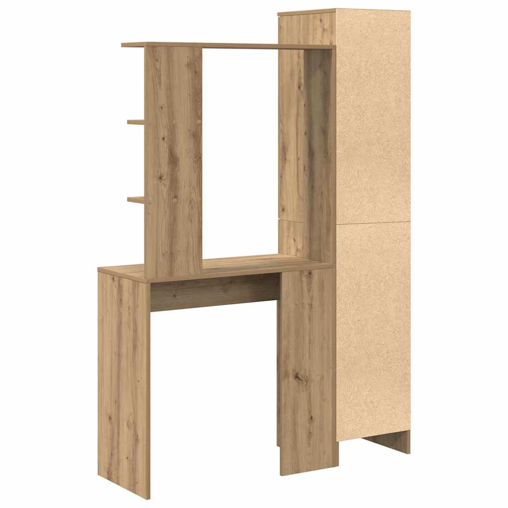 Desk with Storage Artisan Oak Engineered Wood