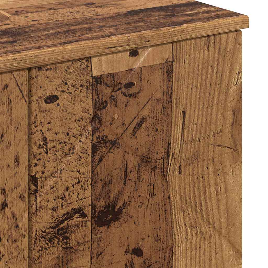 Bathroom Furniture Set with Door 3 pcs Old wood 61 x 35 x 64 cm