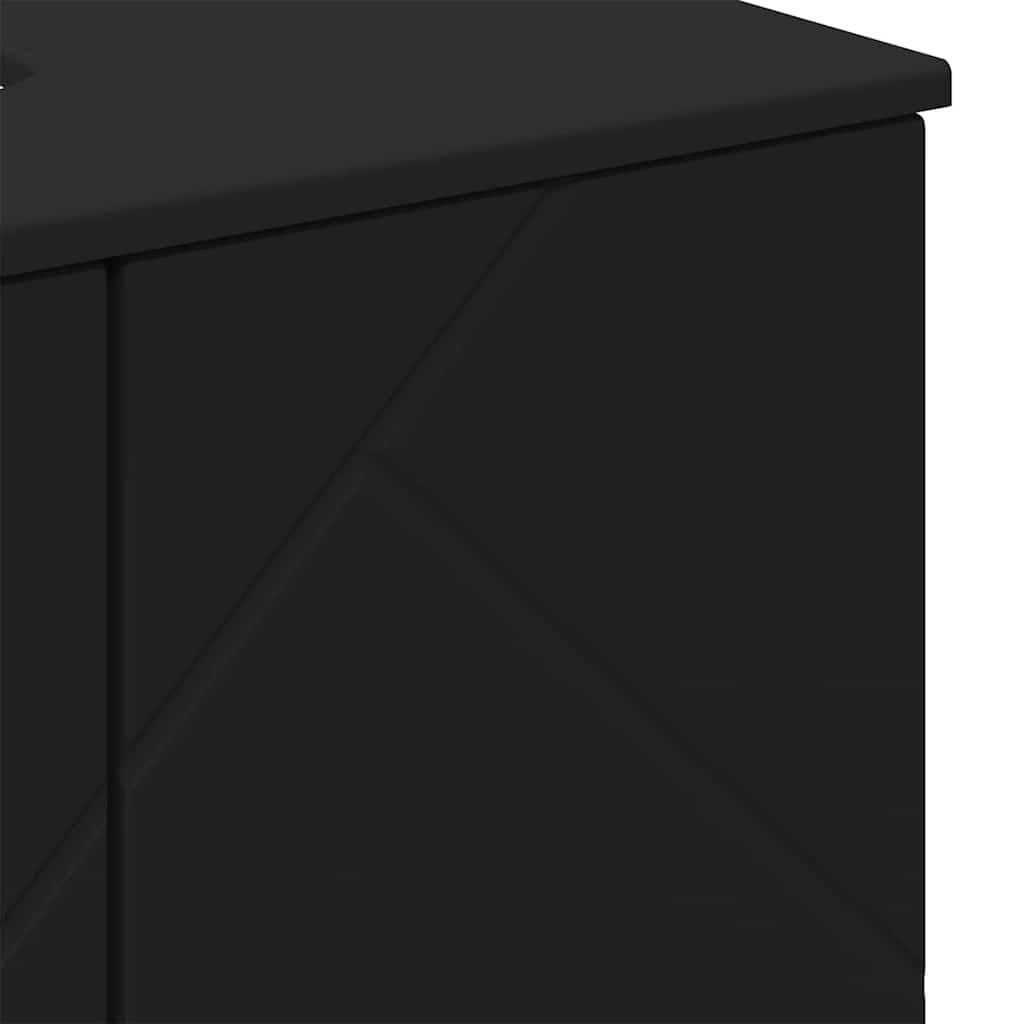 Bathroom Furniture Set with Drawer 3 pcs Black 61 x 35 x 64 cm