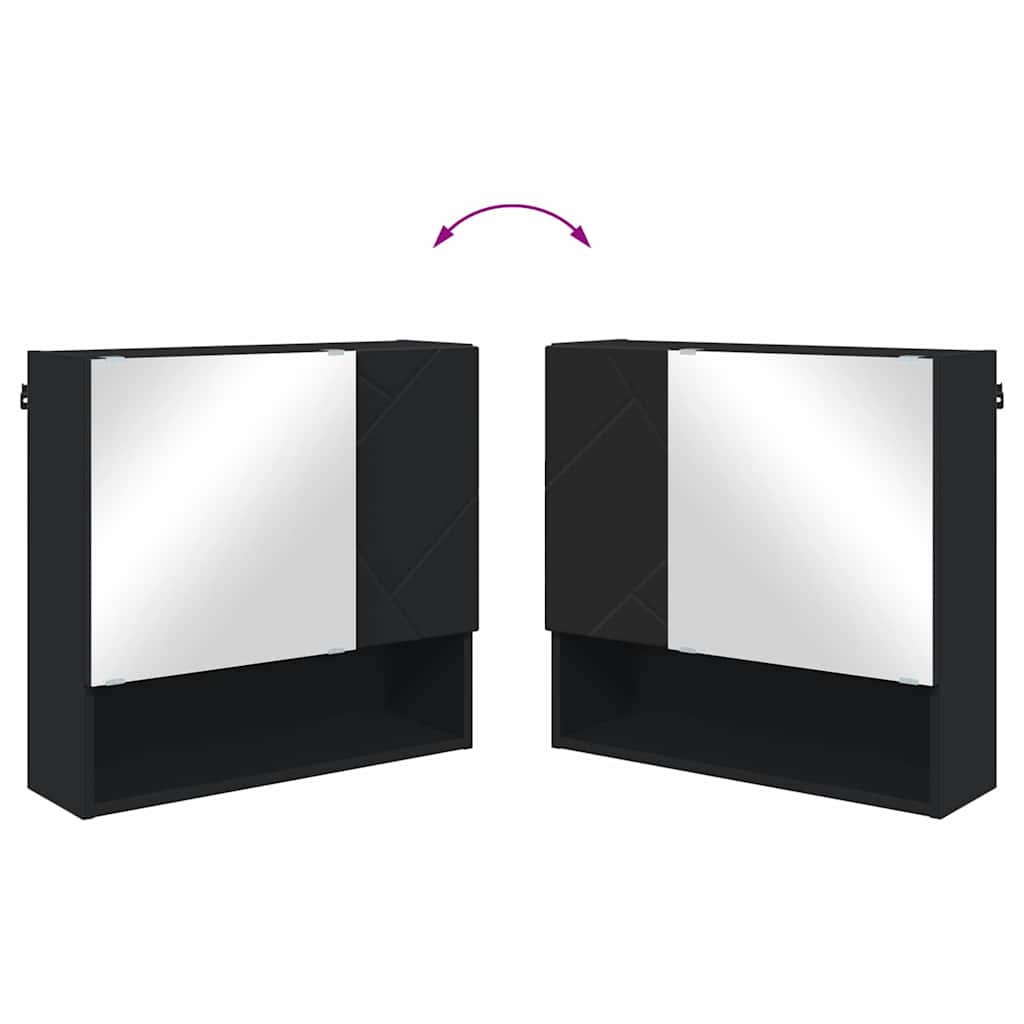 Bathroom Furniture Set Wall-mounted 4 pcs Black 61 x 35 x 64 cm
