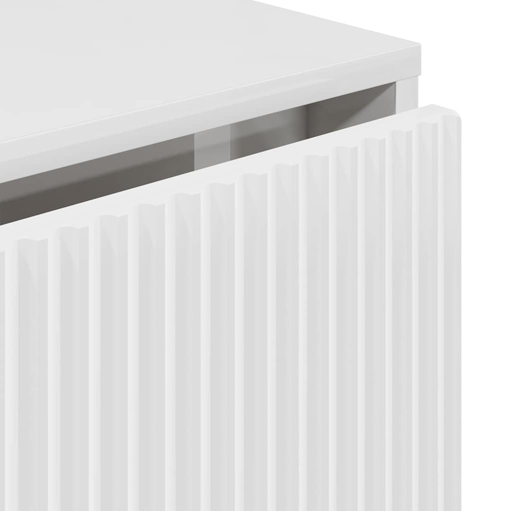 Sideboard High gloss white 79.5 x 33 x 82 cm Engineered wood