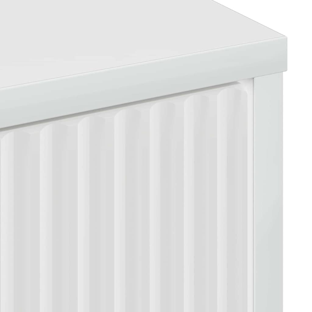 Sideboard High gloss white 89.5 x 33 x 82 cm Engineered wood