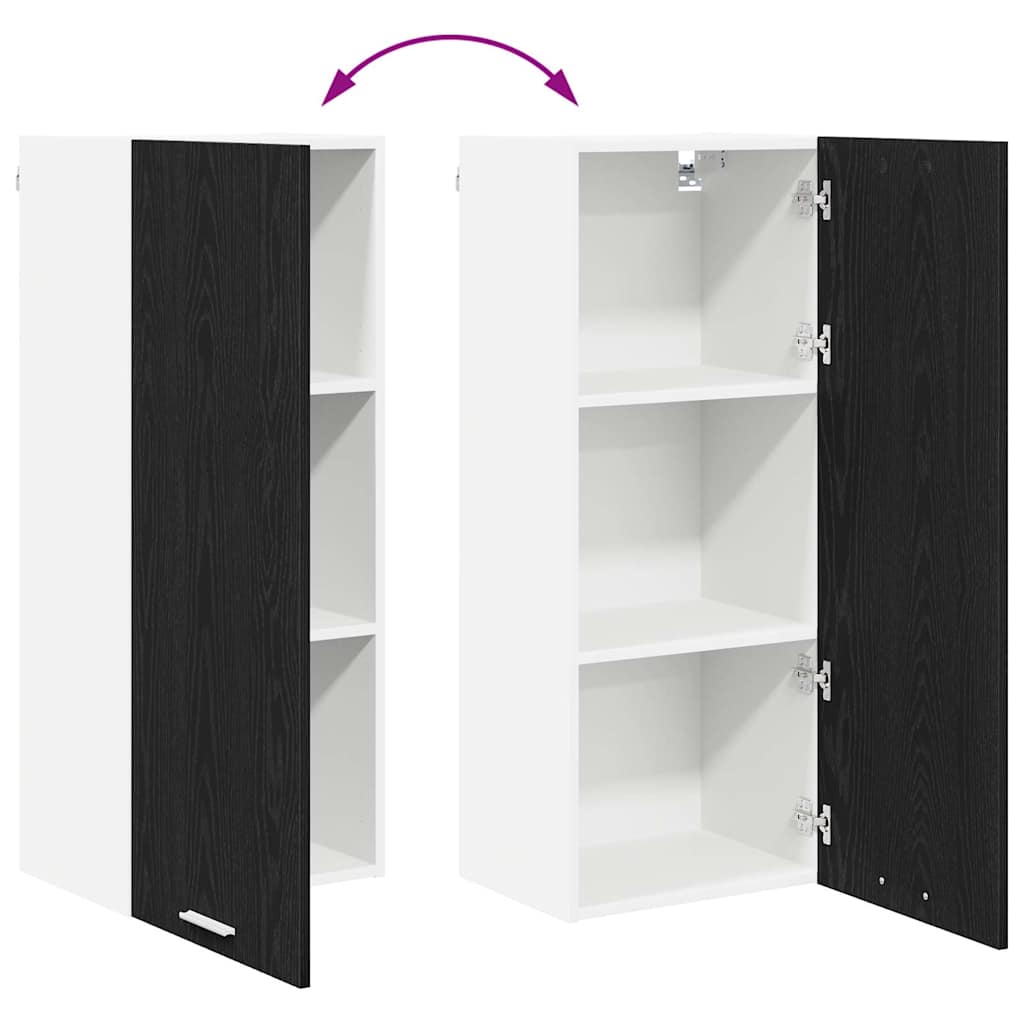 Hanging cabinet Riga Black Oak 40 x 31 x 100 cm Engineered Wood