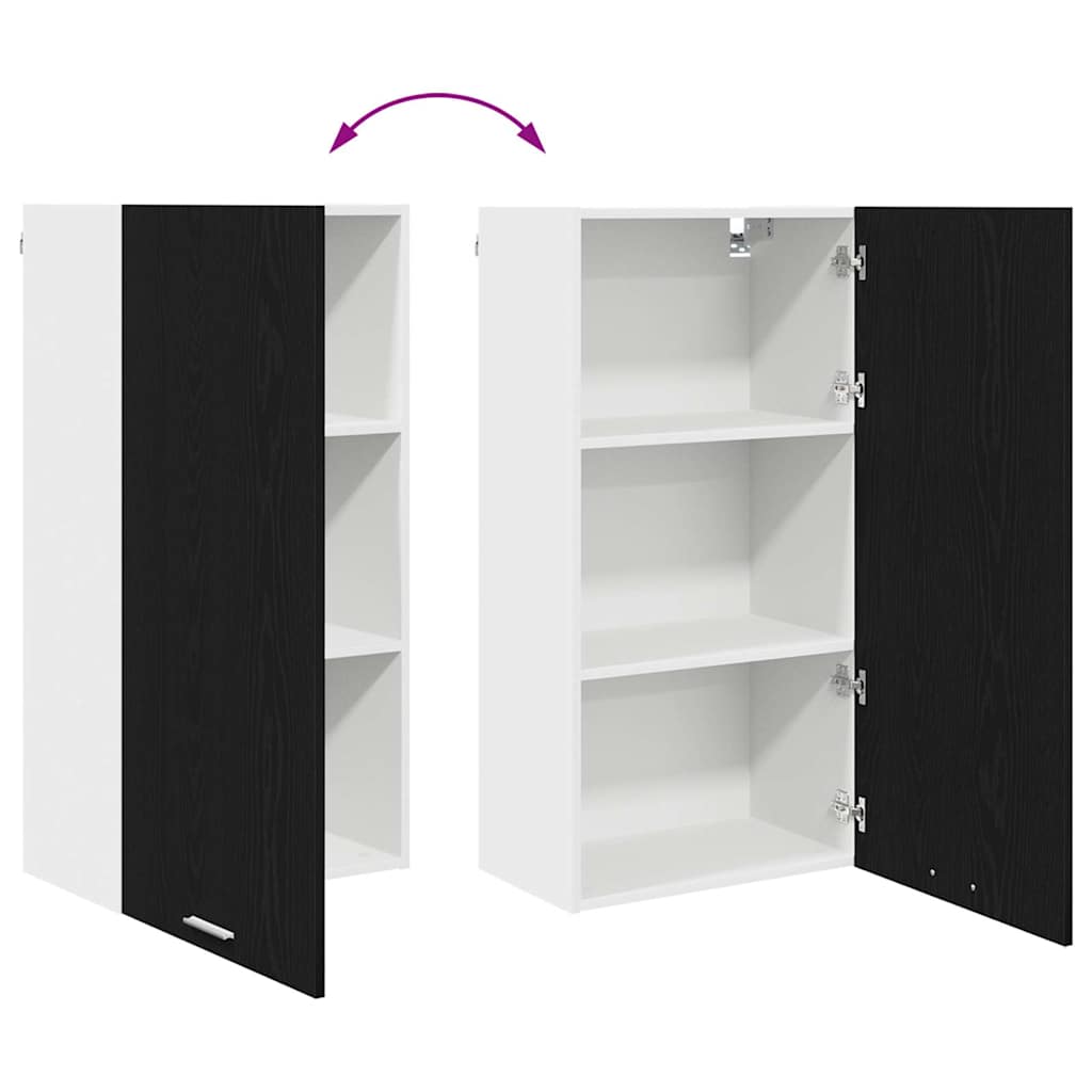 Hanging cabinet Riga Black Oak and White 50 x 31 x 100 cm