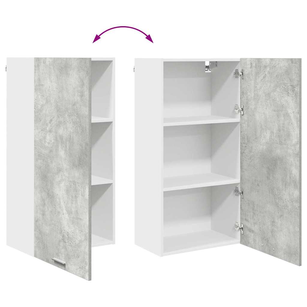 Hanging cabinet Riga Concrete Grey and White 50 x 31 x 100 cm
