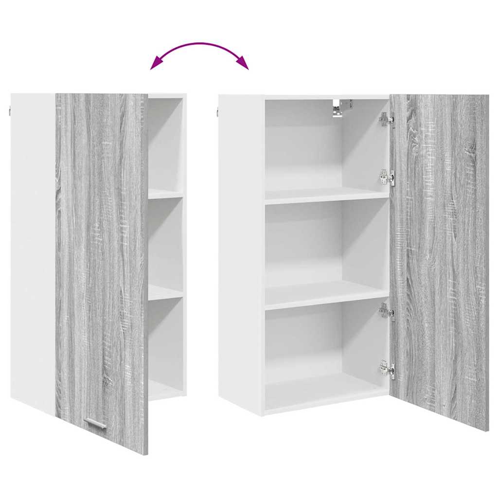 Hanging cabinet Riga Grey Sonoma and White 50 x 31 x 100 cm