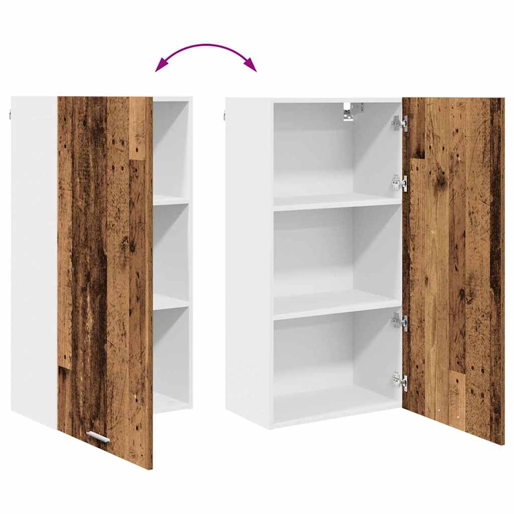 Hanging cabinet Riga Old Wood and White 50 x 31 x 100 cm