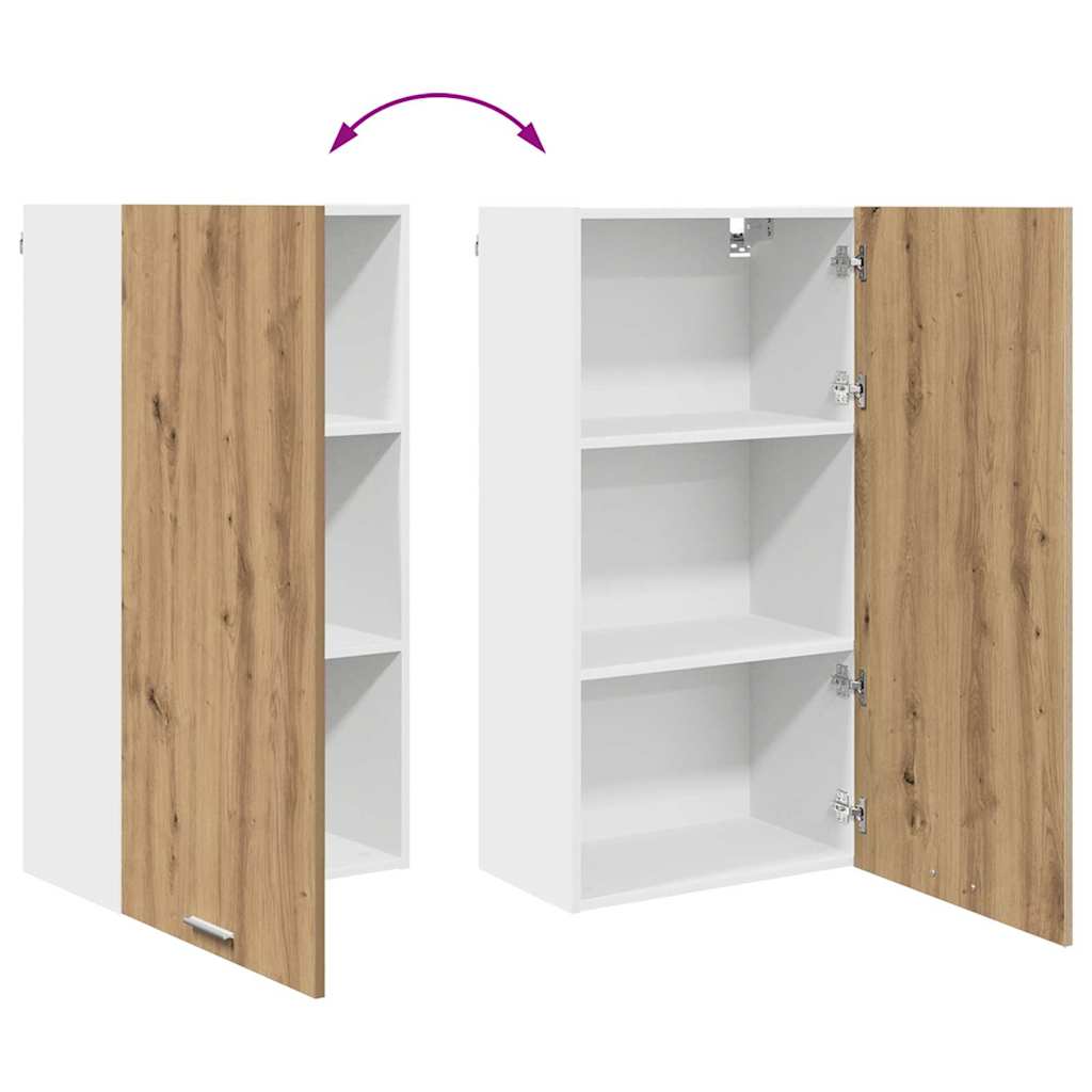 Hanging cabinet Riga Artisan Oak and White 50 x 31 x 100 cm