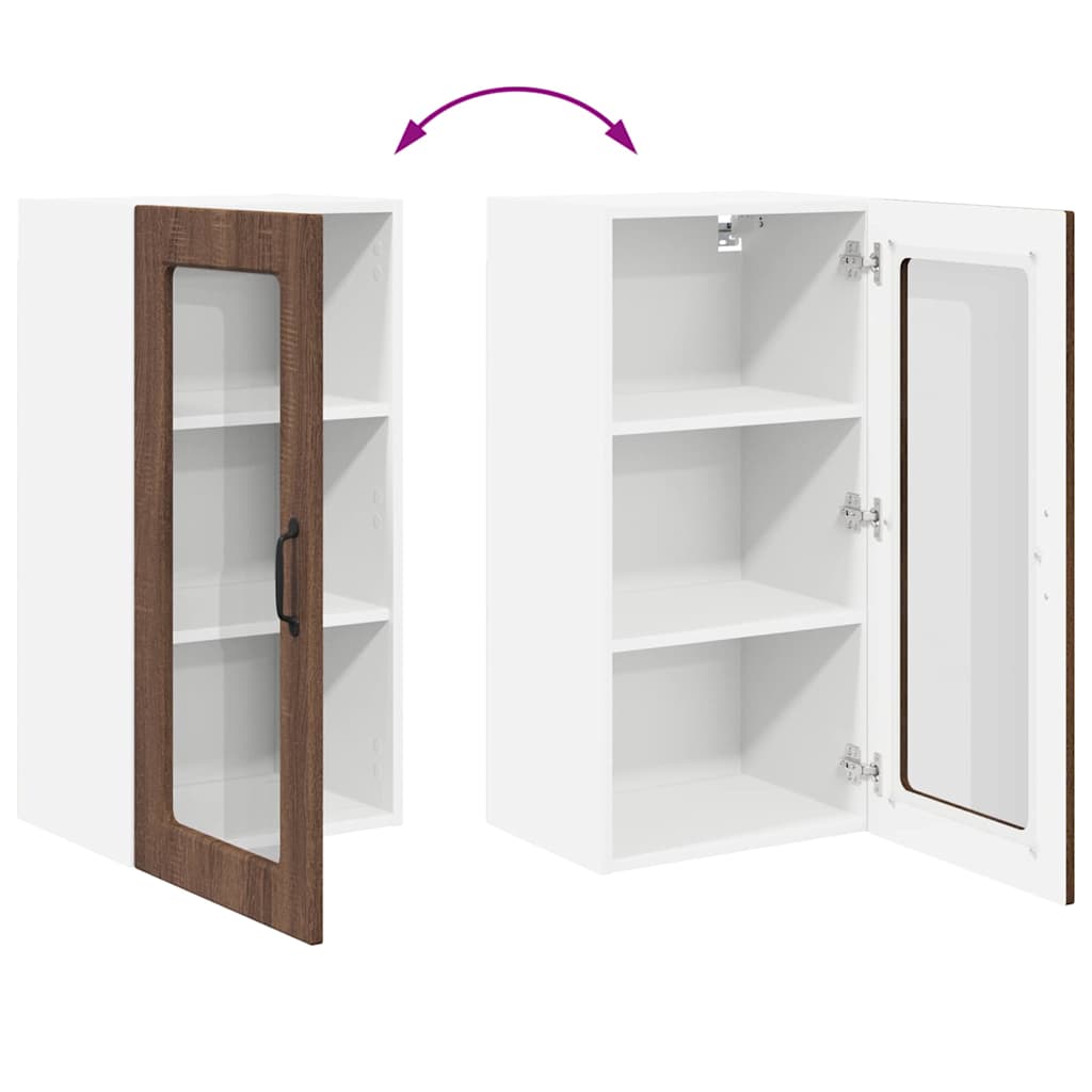 Kitchen Wall Cabinet Brown Oak 40 x 31 x 80 cm Engineered Wood