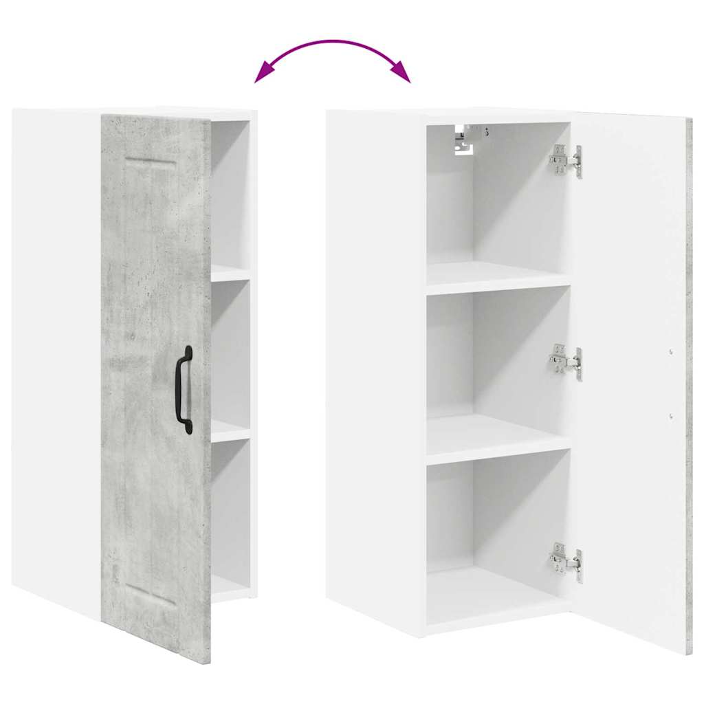 Kitchen Wall Cabinet with Shelf Concrete Grey 30 x 31 x 80 cm