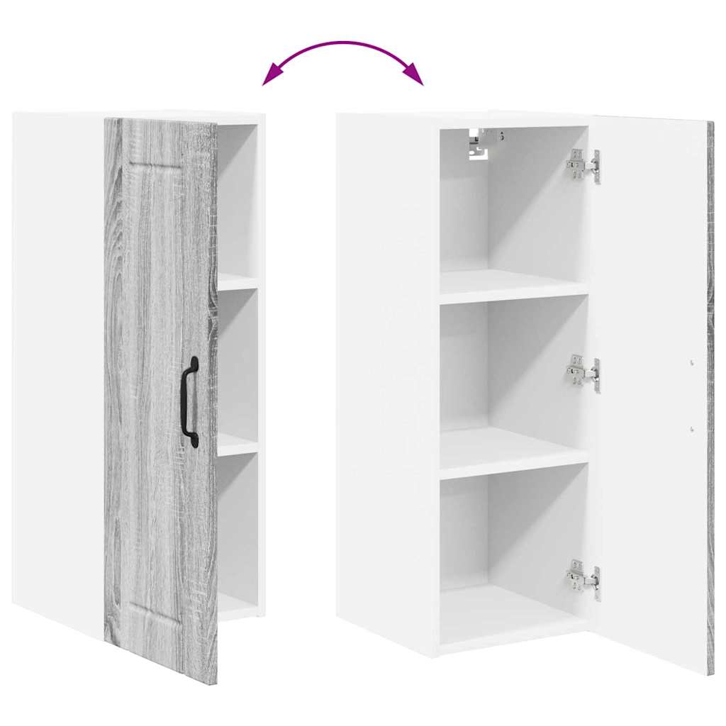 Kitchen Wall Cabinet with Shelf Grey Sonoma 30 x 31 x 80 cm