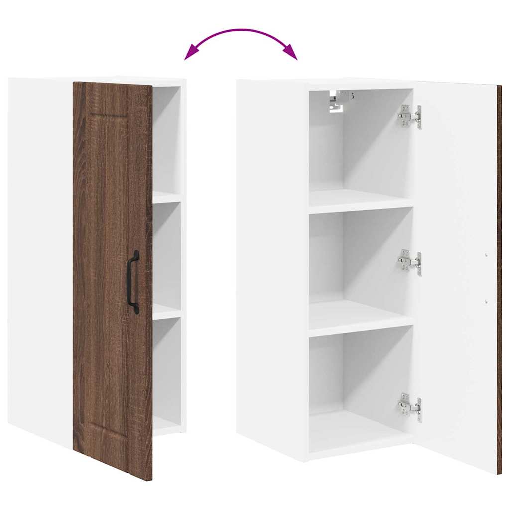 Kitchen Wall Cabinet Brown Oak 30 x 31 x 80 cm Engineered Wood