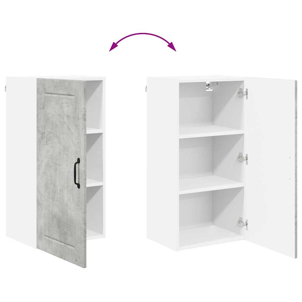 Kitchen Wall Cabinet with Shelf Concrete Grey 40 x 31 x 80 cm