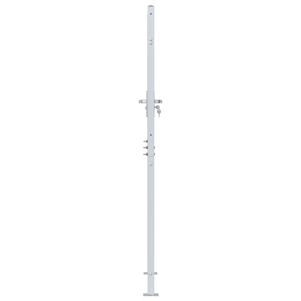 vidaXL Garden Gate with Lock Silver 85 x 174 cm Stainless Steel
