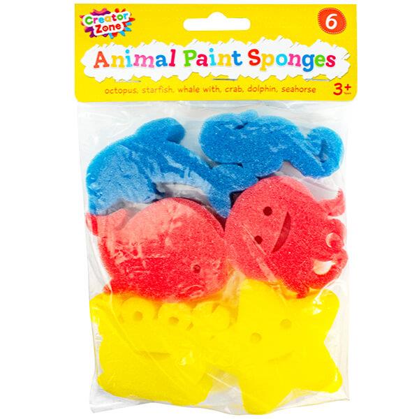 Children's Pack of 6 Under The Sea Animal Paint Sponges
