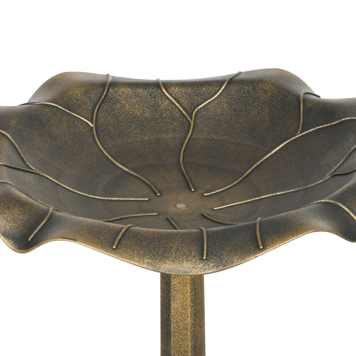 Outsunny Bird Bath for Garden, Birdbath with Lotus Leaf Basin, Bronze Tone