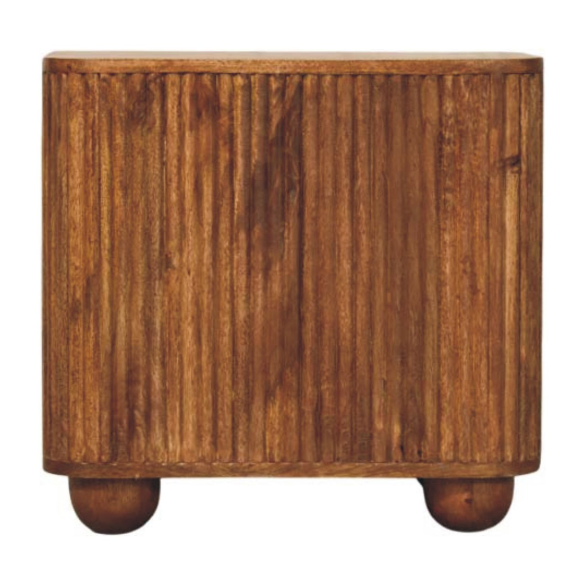 Artisan Furniture Solid Wood Solis Fluted Mini Sideboard, 2 Doors, 2 Shelves, Beige