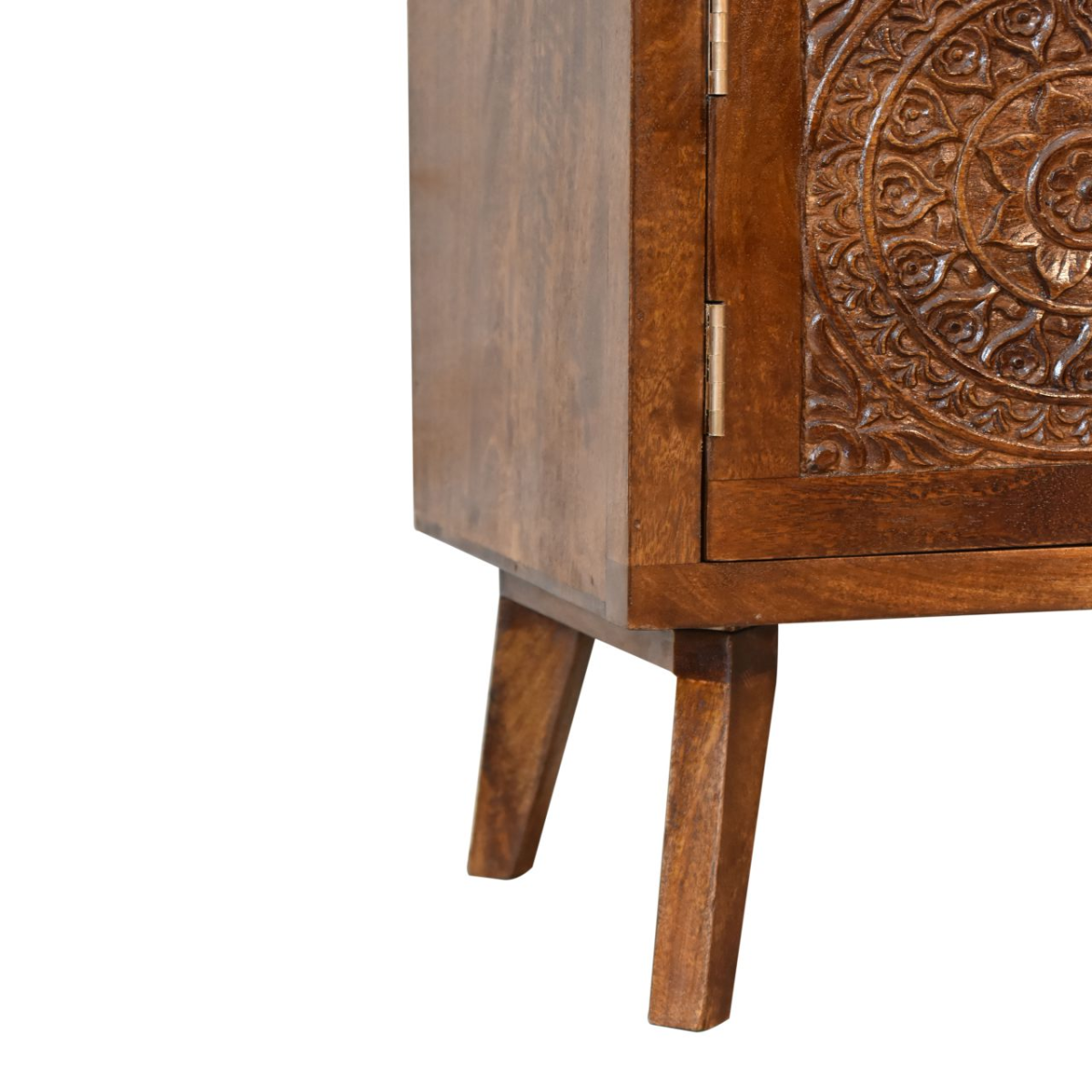 Artisan Furniture Solid Mango Wood Tova Open Shelf Cabinet