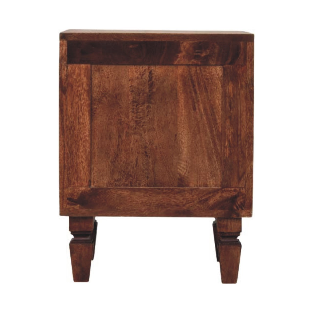 Artisan Furniture Solid Wood Harper Nightstand, 2 Drawers, Dark Brown