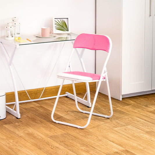 Pink Wave Padded Folding Chair - Pack of Six