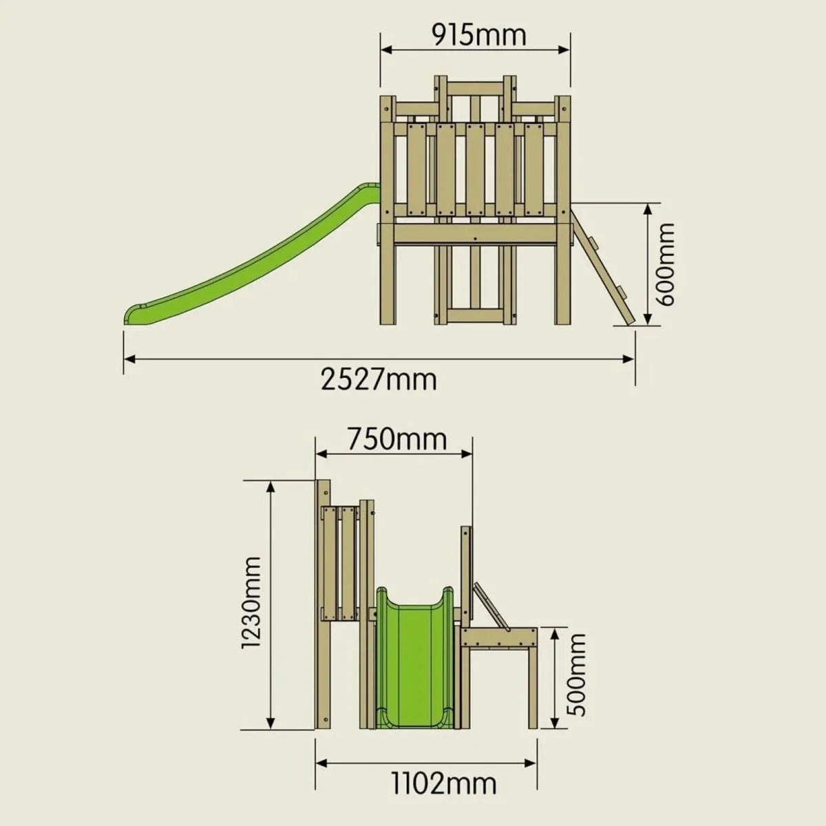 TP Forest Wooden Climbing Frame with Slide