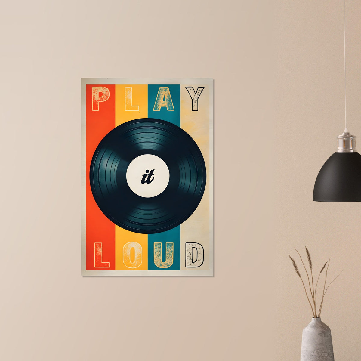 Vinyl Record Wall Art – Play It Loud Music Poster