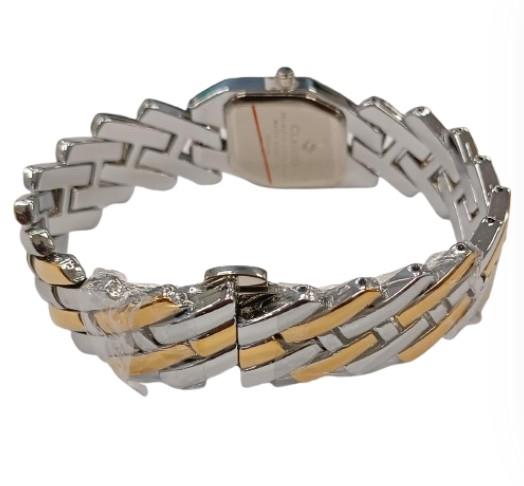 Clasico Ladies Water Resistant Bling Silver Dial 2 Tone Metal Strap Bracelet Watch