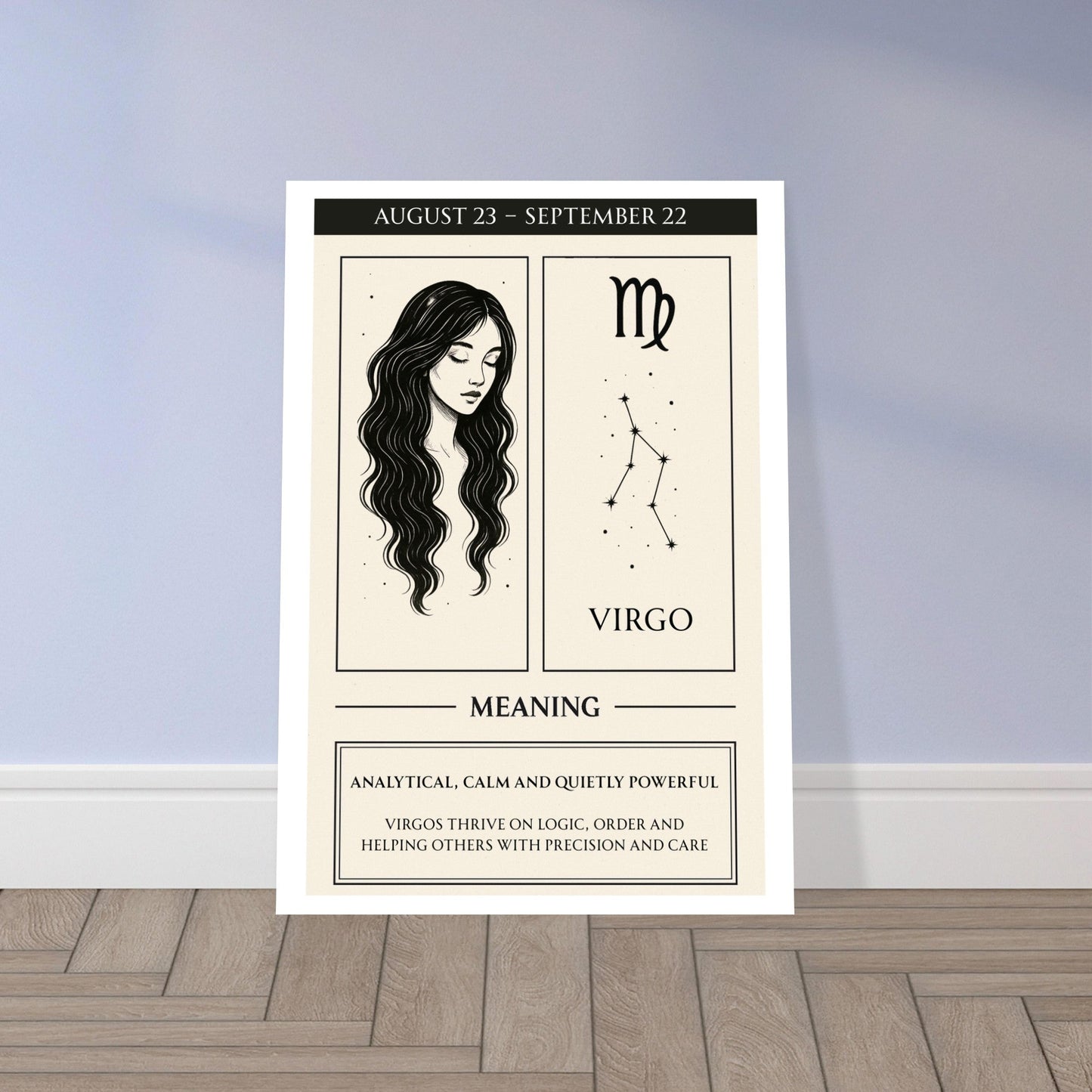 Virgo Zodiac Poster – Meaningful Art Print with Zodiac Imagery – Perfect Gift for Astrology Lovers (Physical Print)