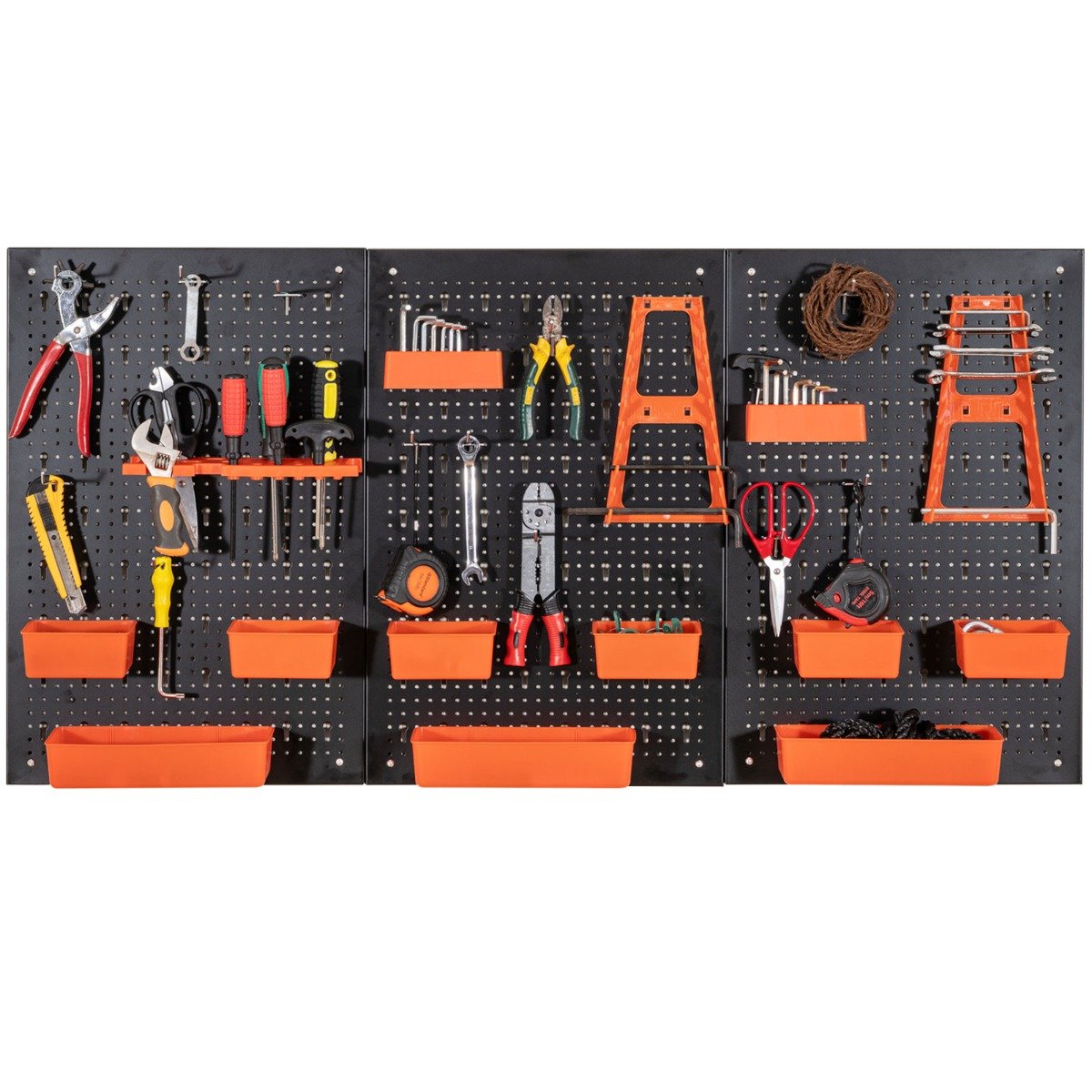 9-Bin Parts Rack Organizer with Hammer Racks for Garage-Blue