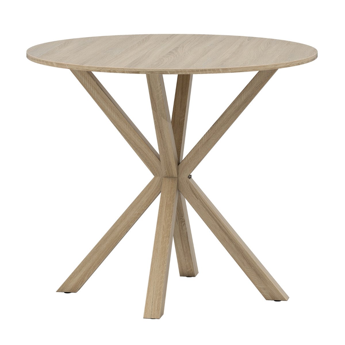 90CM Wood Dining Table with Intersecting Pedestal Base-Black