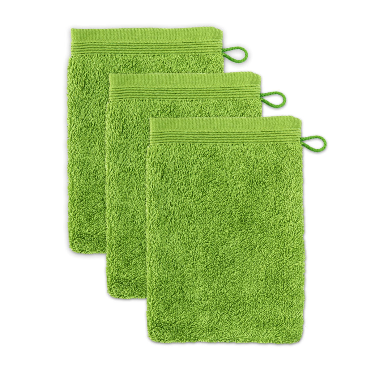 M?ve 3er set Superwuschel wash glove 15 x 20 cm made of 100% cotton, peridot