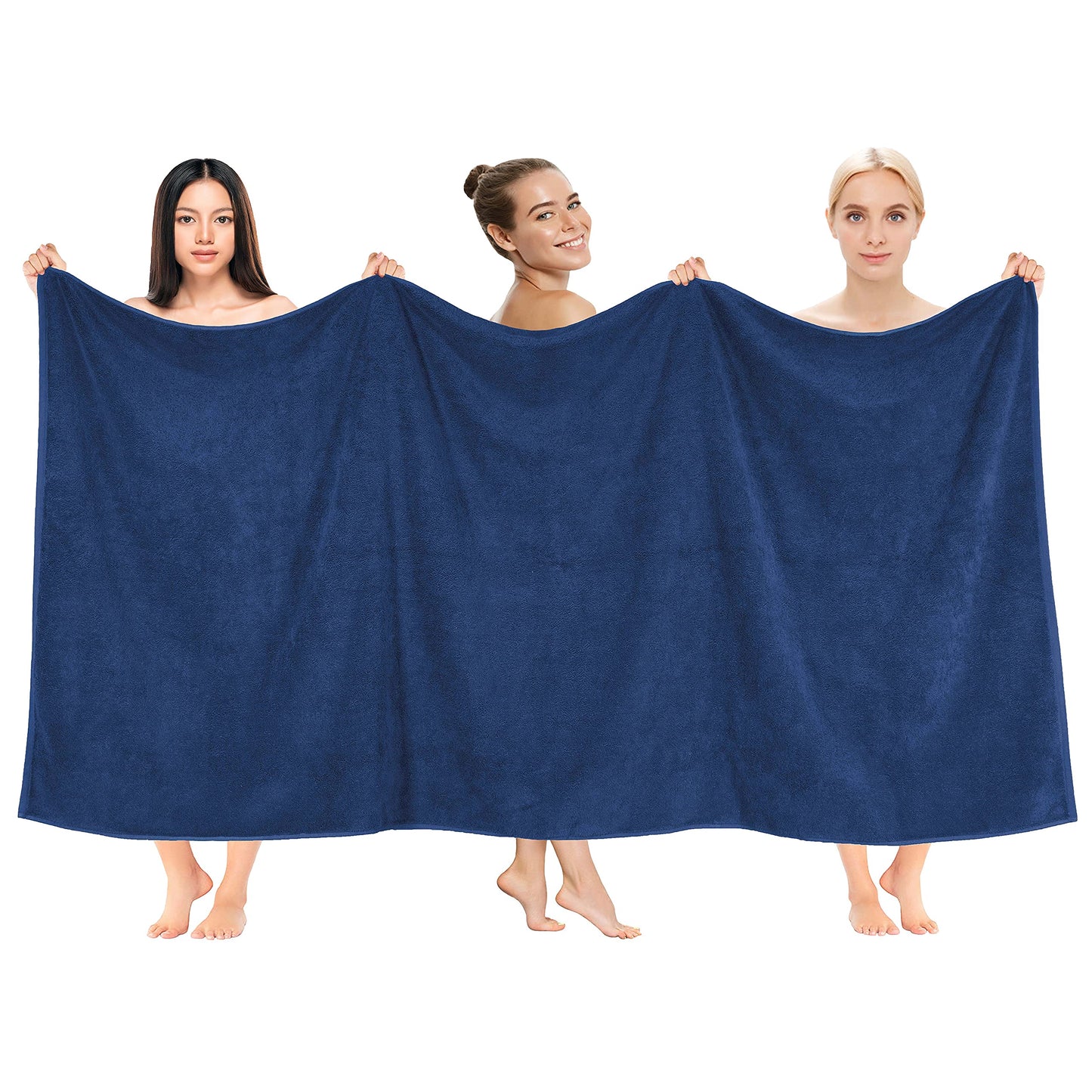 Cotton Paradise Oversized Bath Sheet, 100% Cotton 40x80 Clearance Bath Towel Sheet, Jumbo Large Bath Towel for Bathroom, Navy Blue Bath Sheet