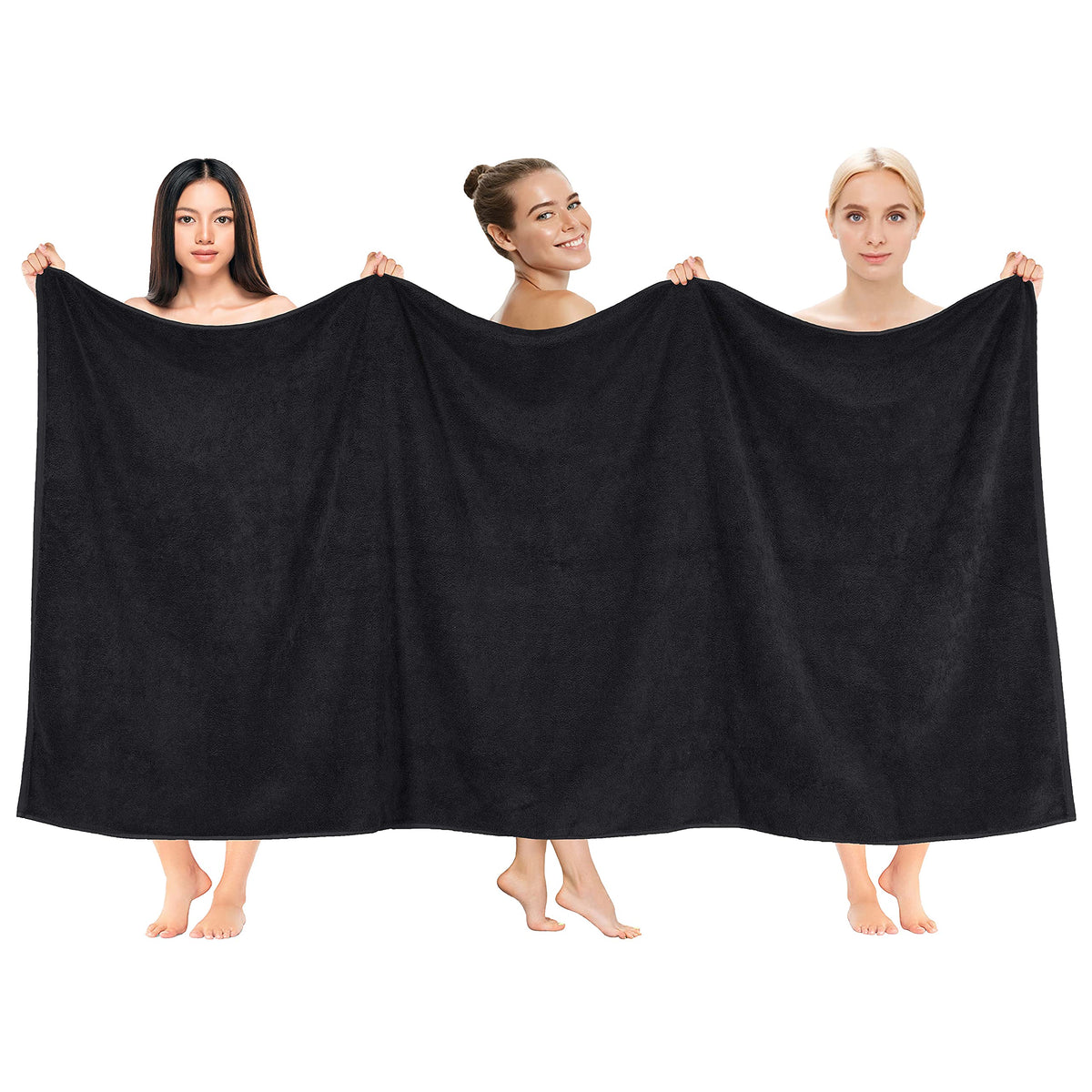 Cotton Paradise Oversized Bath Sheet, 100% Cotton 40x80 Clearance Bath Towel Sheet, Jumbo Large Bath Towel for Bathroom, Black Bath Sheet