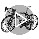 NUOBESTY Alloy Bicycles Model, Creative Alloy Model 1: 10 Mini Simulation Racing Bike Finger Bicycle Toy Desktop Decoration for Kids and Adults, Curving Grip Black