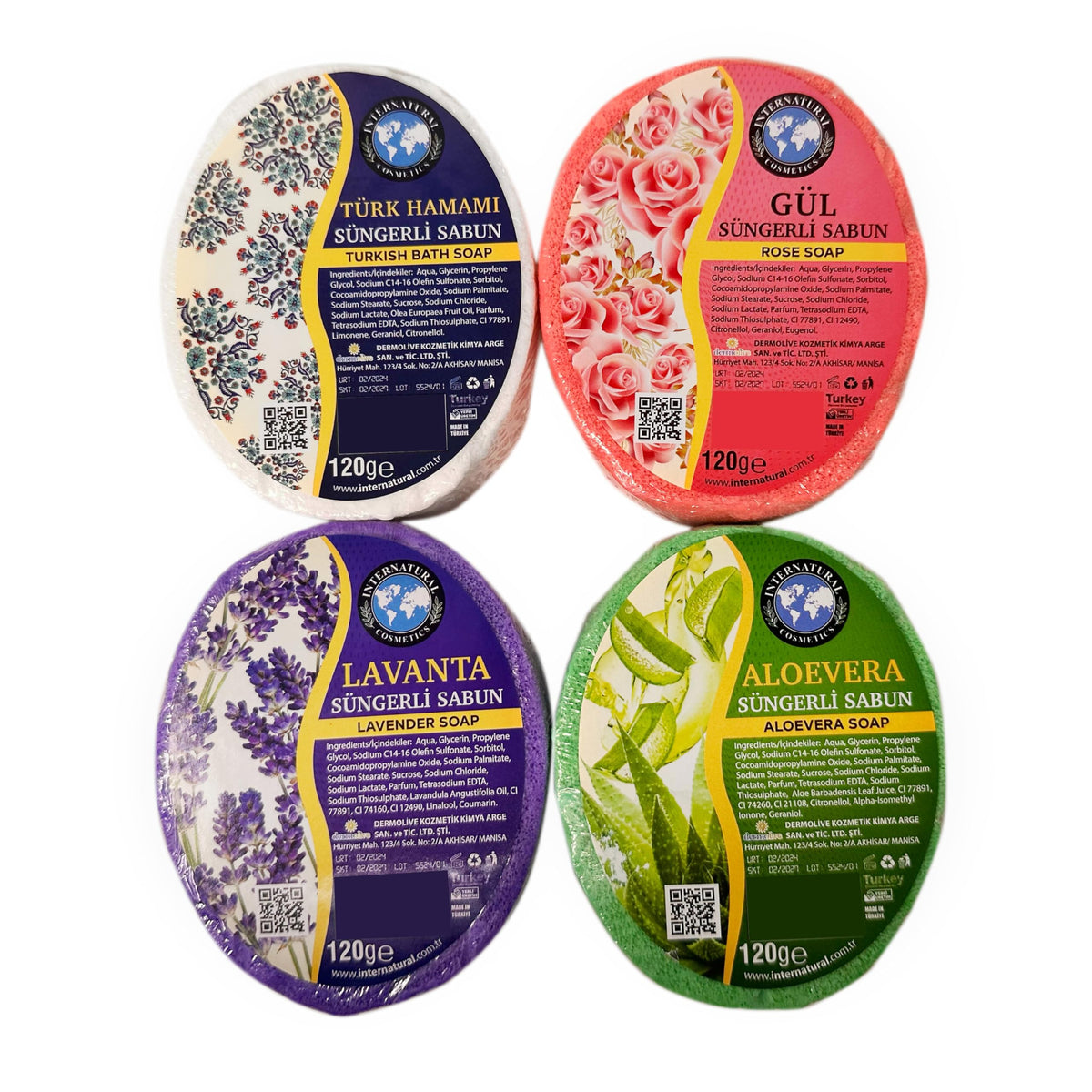 Rigasz Handmade Exfoliating Sponge Soap Set - A Natural and Refreshing Cleaning Experience (Set of 4)