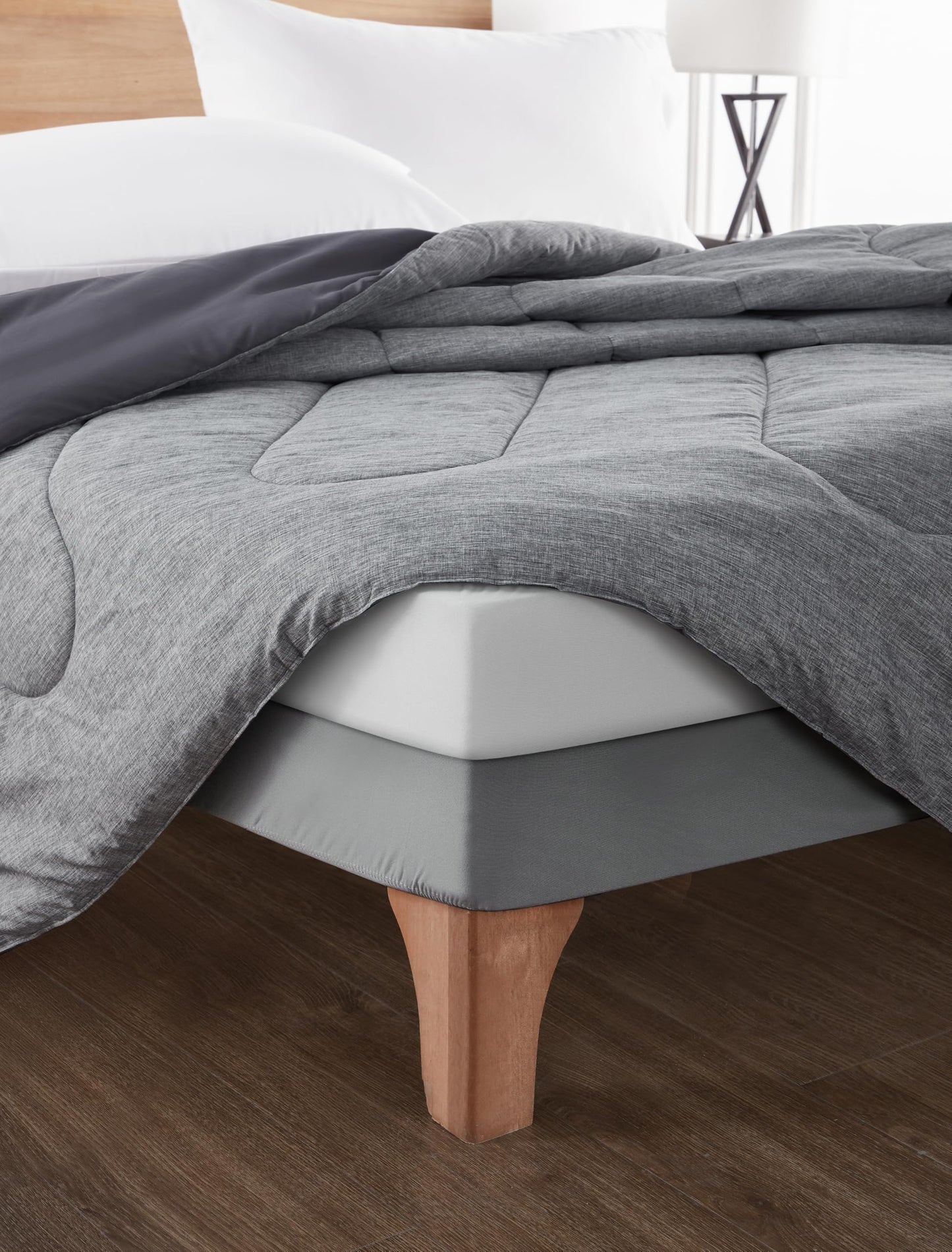 Dahlica Bed Base Cover Double 140x190 cm White β Soft and Stretchy Fabric β Impeccable Look β Easy to Install