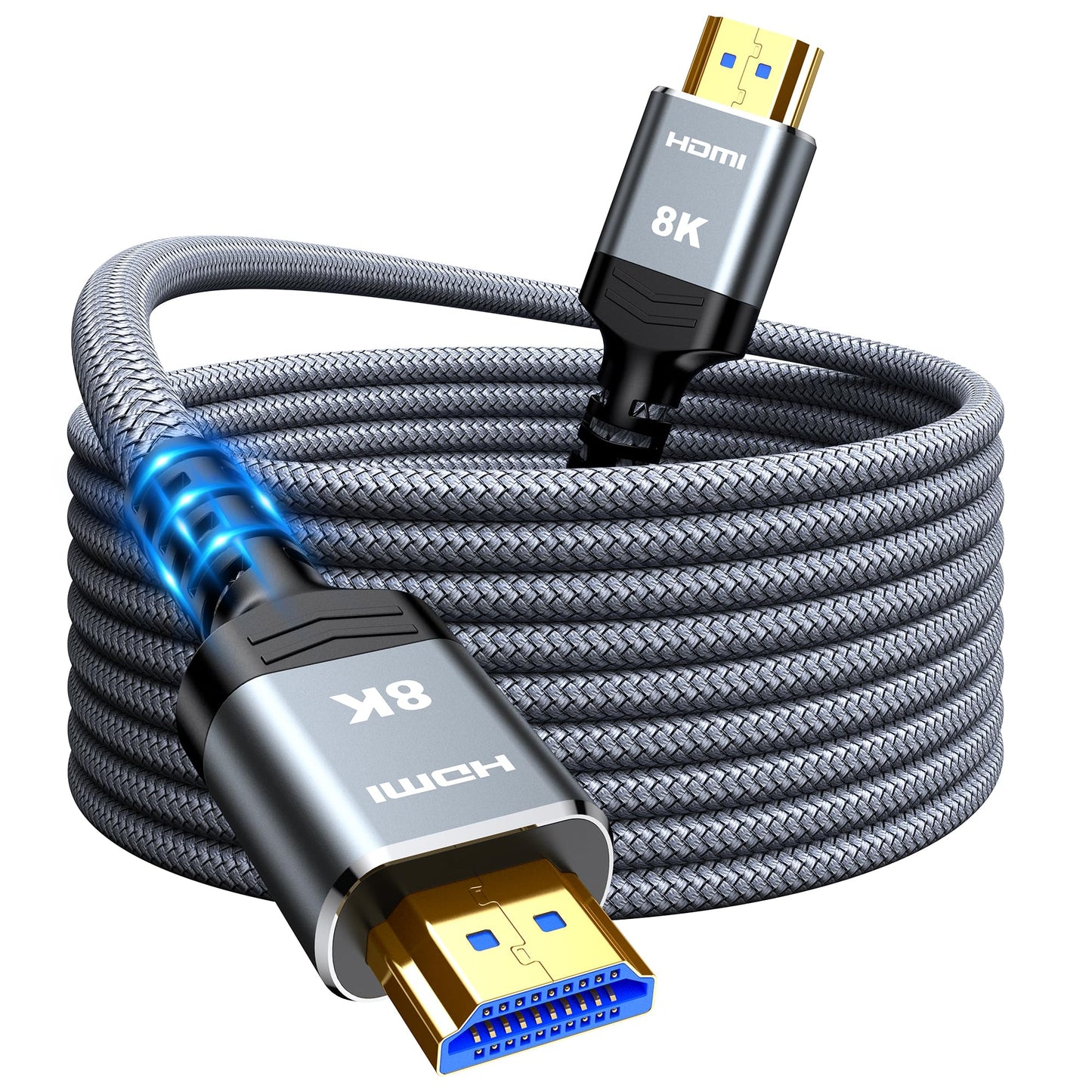 Snowkids 20m 8K Fiber Optic HDMI Cable, HDMI 2.1 Cable, 8K@60Hz HDMI Lead, 4K@120Hz, eARC HDR10 4:4:4| 21:9, HDCP 2.2/2.3, 3D, VRR, Ethernet Function,