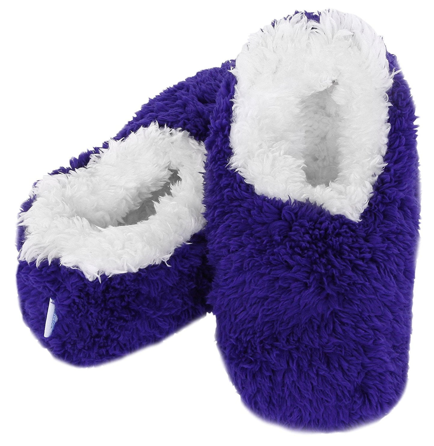 Snoozies | Ladies OMG Colour Slippers | Non Slip | Fluffy Warm Indoor Soft Slipper Socks (Small | UK 3-4, Purple)