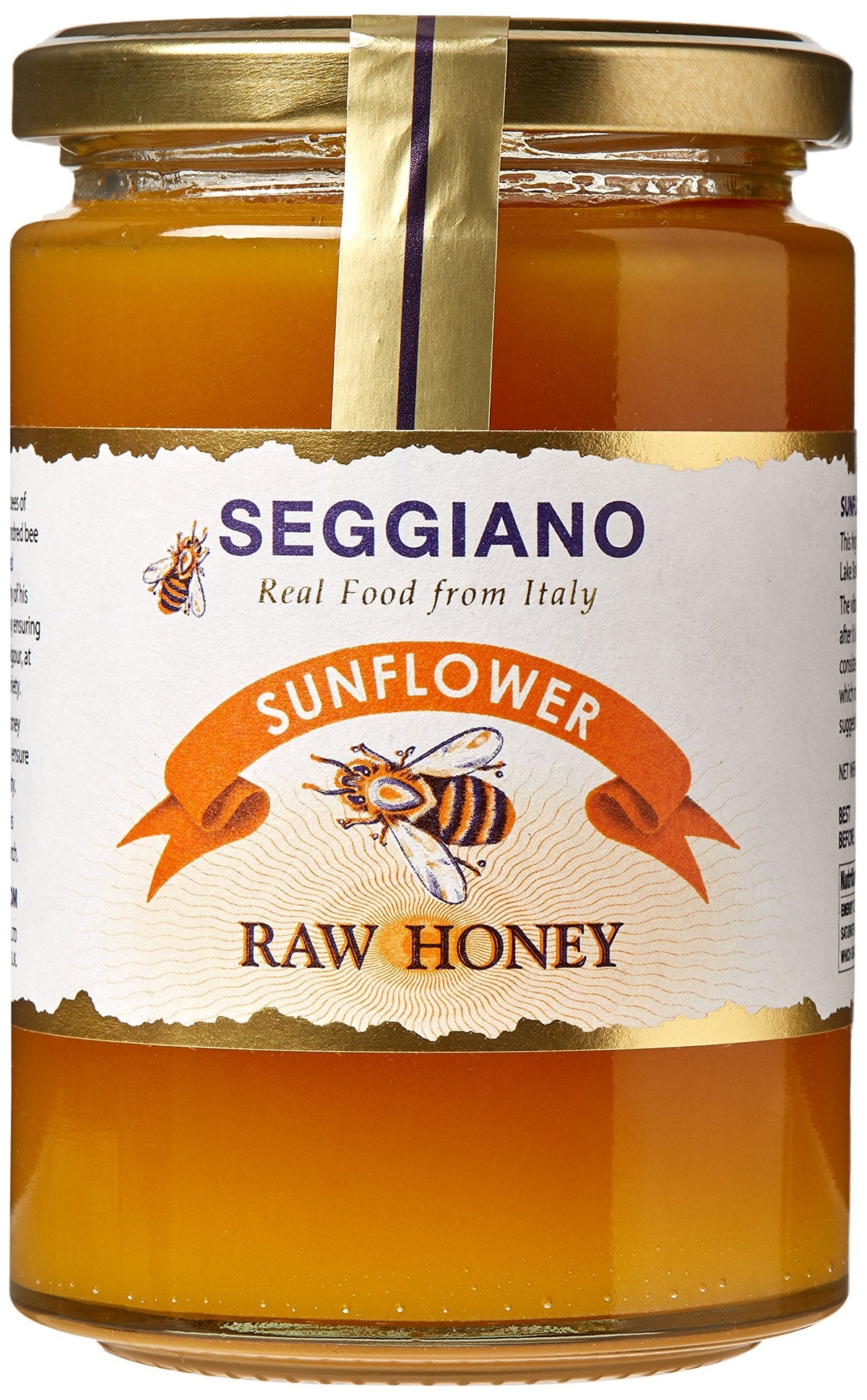 Seggiano Raw Sunflower Honey 500g ? Cold Extracted Mono Varietal Honeys ? Unfiltered & Unpasteurised ? Gluten Free, GMO Free & Vegetarian ? Great With