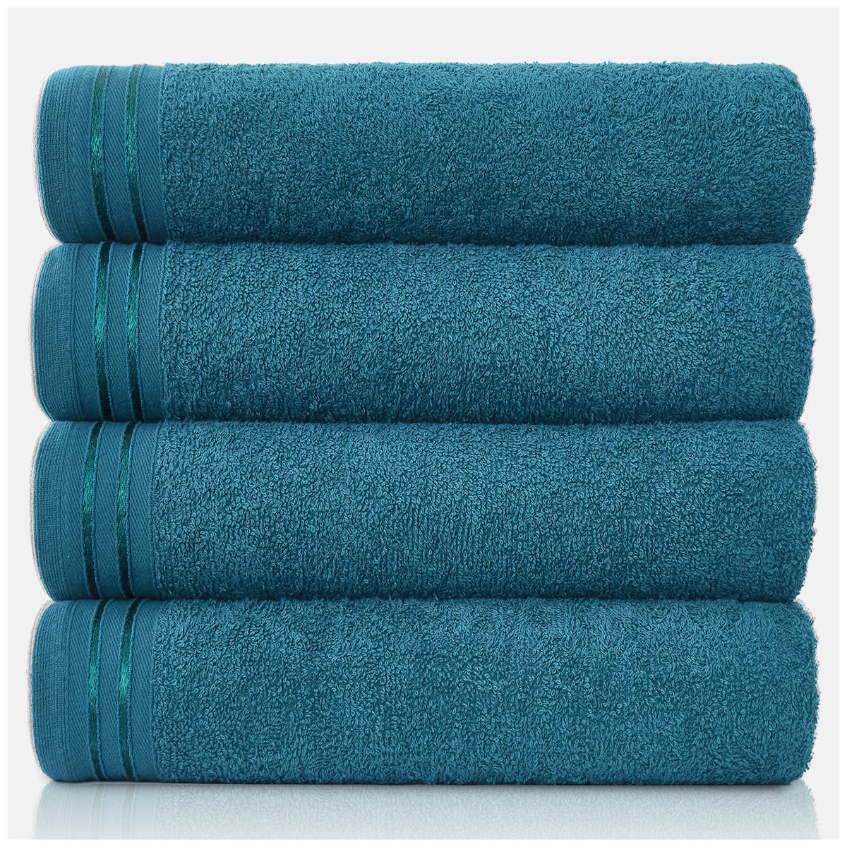 GC GAVENO CAVAILIA Large Towels Bath Sheet - Highly Absorbent Egyptian Cotton Towel Set - 4 Pack Extra Soft Large Bath Towel Teal - Quick Dry Bath