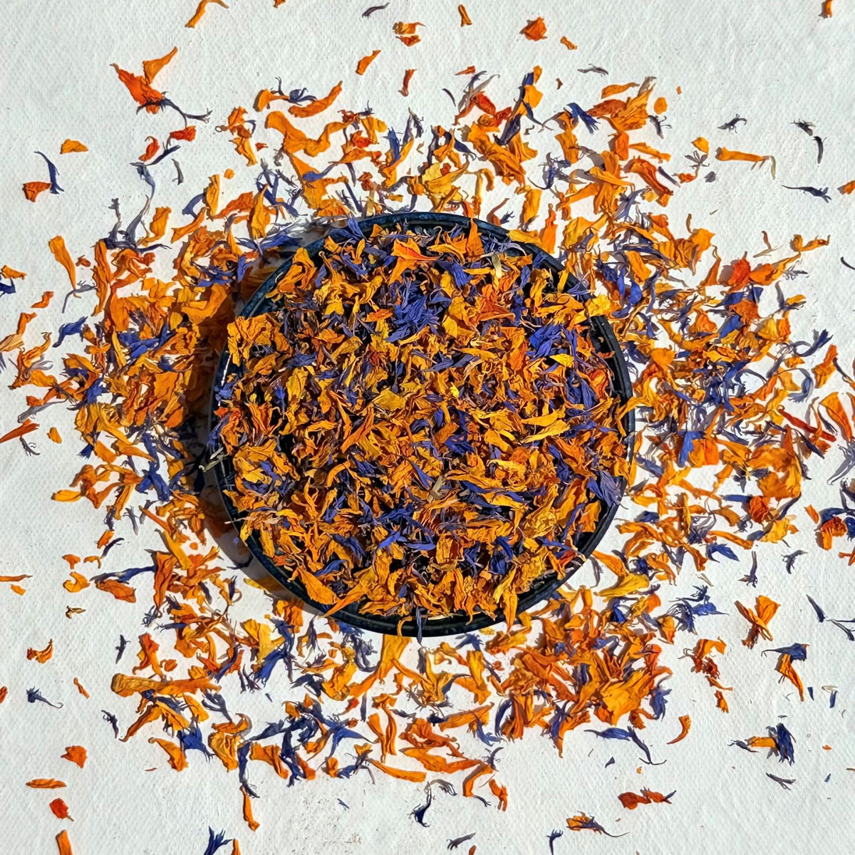 Edible Petals - 50g - Blend of Natural Dried Blue Cornflower and Orange Marigold - Certified Food Grade (268)