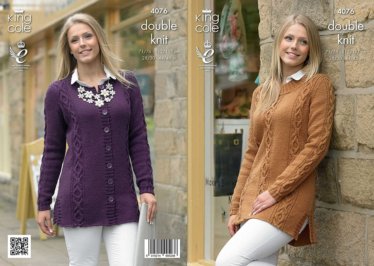 King Cole 4076 Knitting Pattern Sweater and Cardigan Merino Blend DK