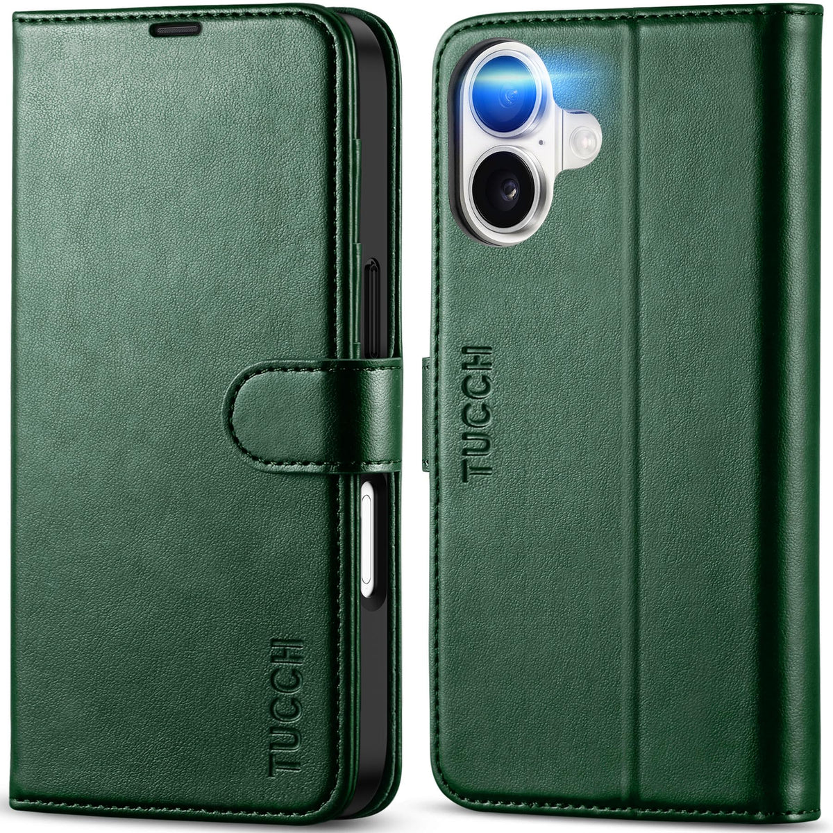 TUCCH Wallet Case for iPhone 17 (6.3") 2025, RFID Blocking 4 Card Holders | Kickstand | Magnetic Closure | PU Leather | Foldable Folio Cover |