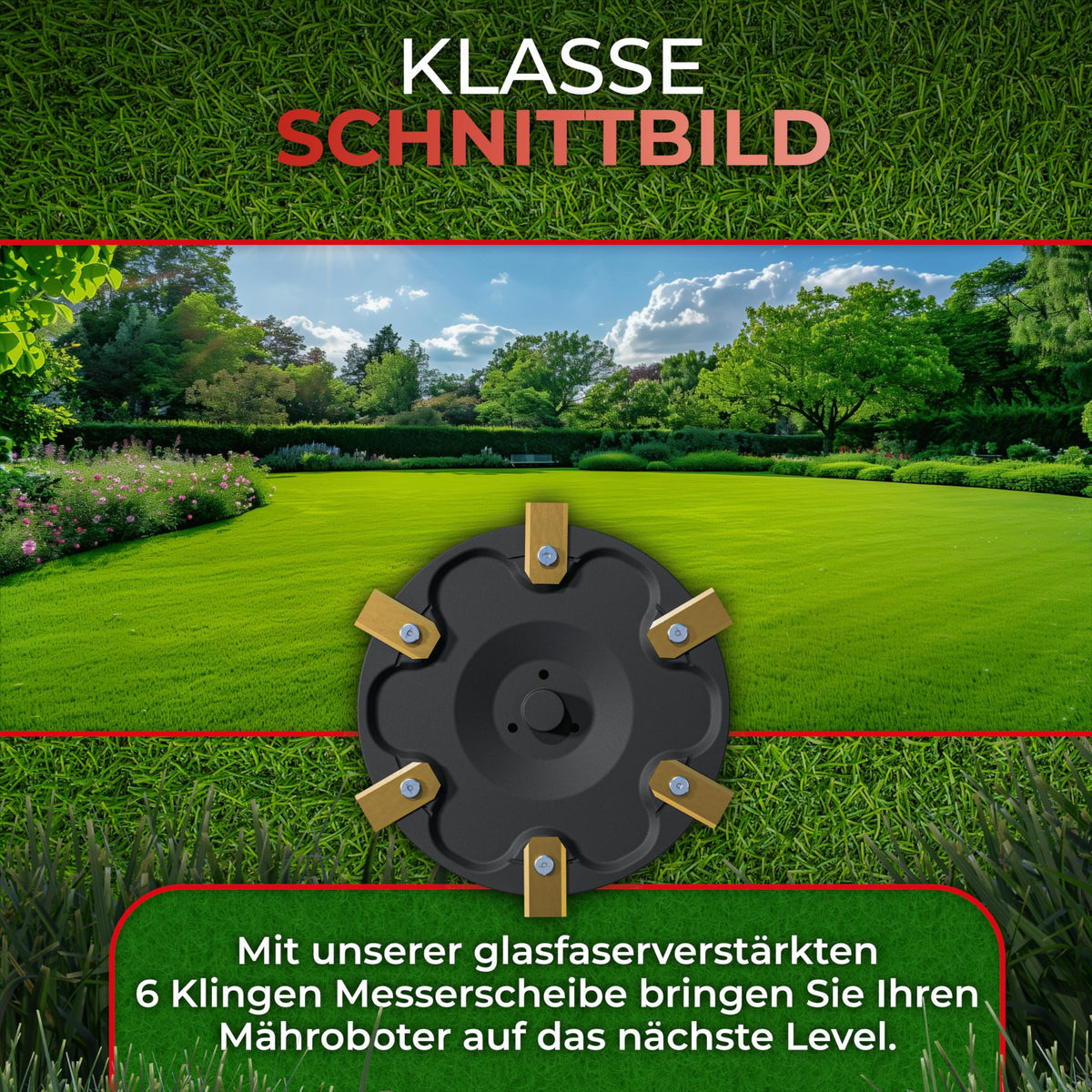 3DHerb 6 Blade Discs Compatible with Segway Navimow Robotic Lawnmower i105E, i108E & i110n - Premium Mower Disc Made of Fibreglass Reinforced Plastic