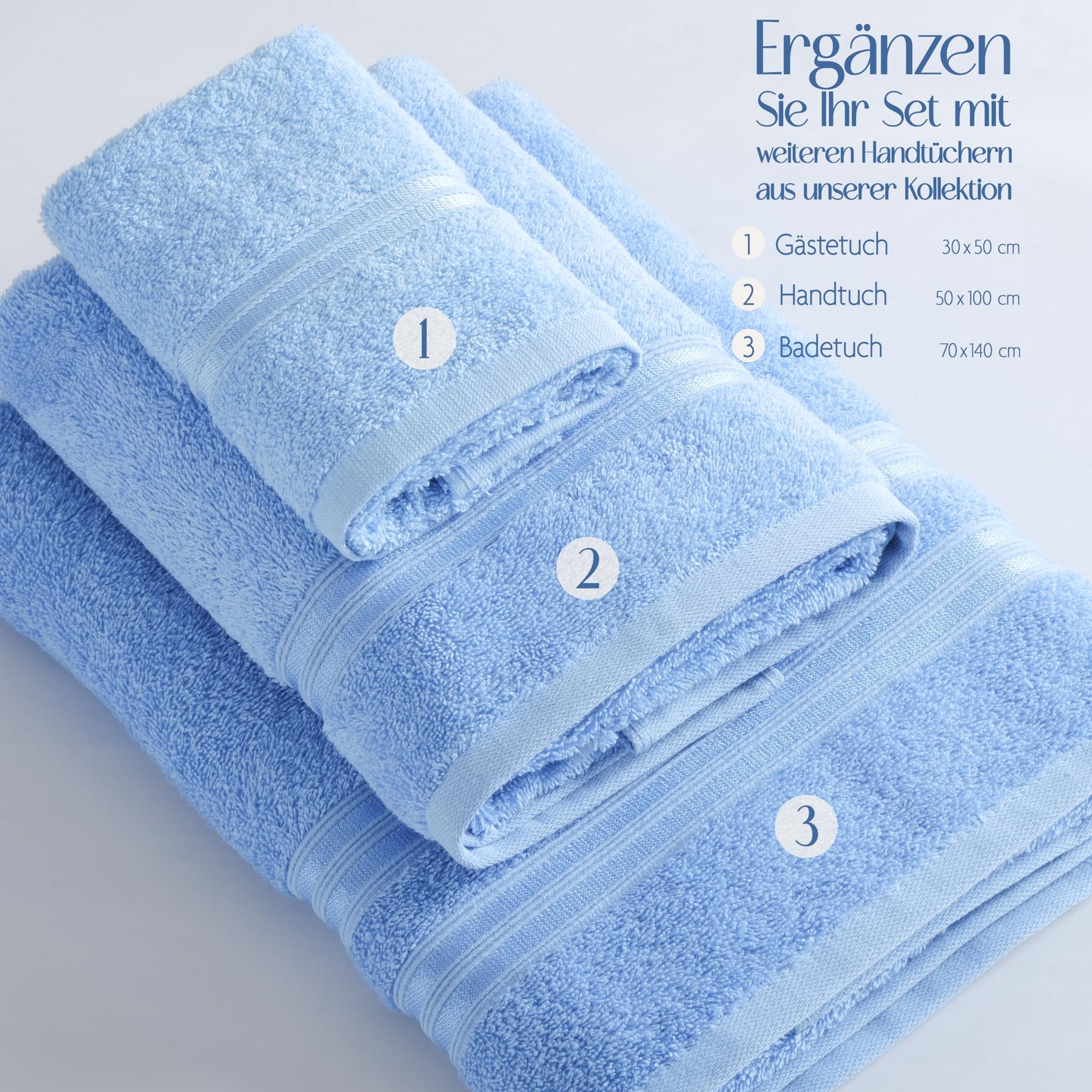 Hammetex Guest Towels Set of 5 30 x 50 cm 100% Cotton Terry Cloth